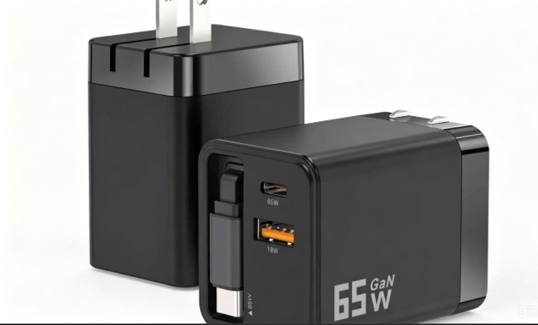 65W GaN Charger with Retractable USB-C Cable