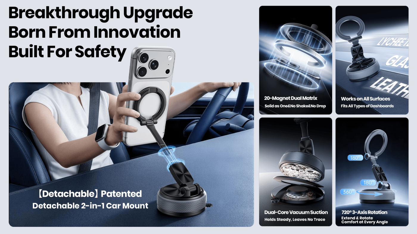 Detachable Magnetic Car Phone Mount
