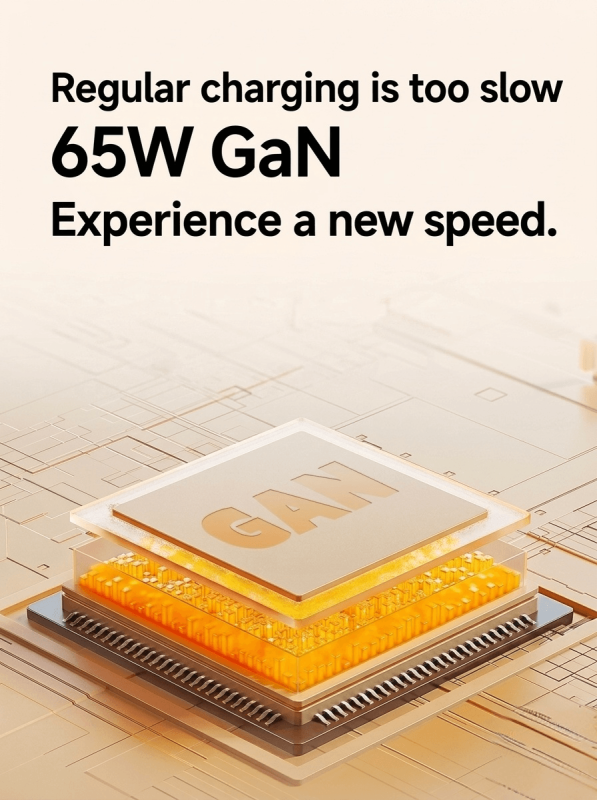 65W GaN Charger with Retractable USB-C Cable
