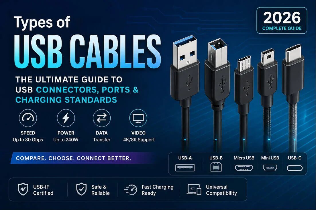 4 Types of USB Connectors