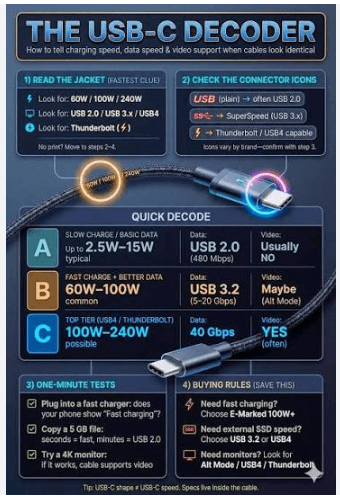 60W vs 100W USB-C Cable
