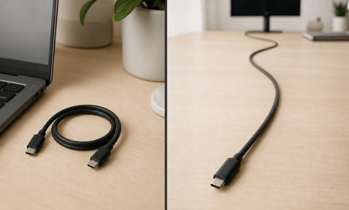 What USB-C cable length options are available for laptops