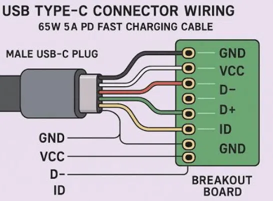 USB-C cable wiring diagram