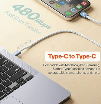 USB-C to Lightning cable for fast charging