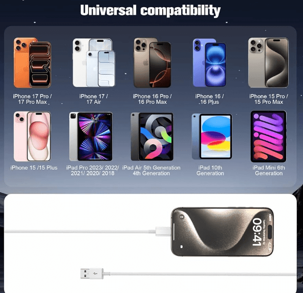 USB-A to USB-C cable for CarPlay iPhone 17